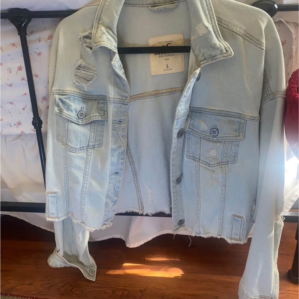 Hollister Light Blue Distressed Jean Jacket